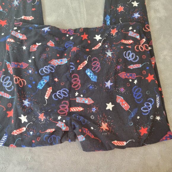 Fourth of July Lularoe Womens Pants TC Tall Curvy Leggings Firecracker B14E - Picture 5 of 10